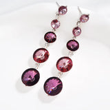 Austria Crystals Long Earrings Wedding Accessories Dangle Earrings