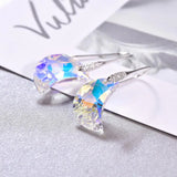 Austria Crystal Moon Pendant Earrings Sterling Silver