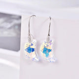 Austria Crystal Moon Pendant Earrings Sterling Silver