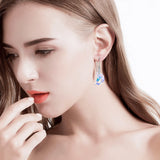 Austria Crystal Moon Pendant Earrings Sterling Silver