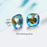 Austrian Crystals Sterling Silver Stud Earrings for Women