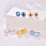 Austrian Crystals Sterling Silver Stud Earrings for Women