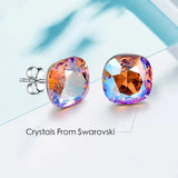 Austrian Crystals Sterling Silver Stud Earrings for Women