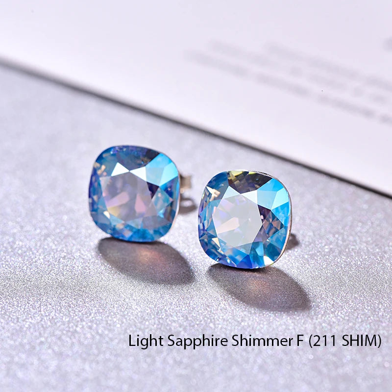 Austrian Crystals Sterling Silver Stud Earrings for Women