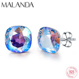 Austrian Crystals Sterling Silver Stud Earrings for Women