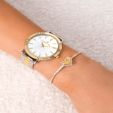 CZ Heart Bracelet Stainless Steel Bangle Set