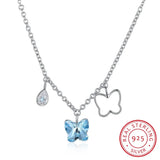 Crystals Necklace Women Pendants S925 Sterling Silver Jewelry