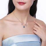 Crystals Necklace Women Pendants S925 Sterling Silver Jewelry