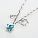 Crystals Necklace Women Pendants S925 Sterling Silver Jewelry
