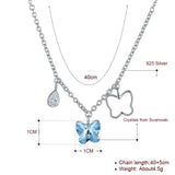 Crystals Necklace Women Pendants S925 Sterling Silver Jewelry