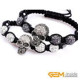 Crystal Skull Jewelry 10mm CZ Disco Ball Rhinestones Bracelets Bangles