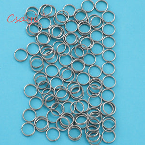 200pcs Stainless Steel Split Jump Rings Metal Keychain Accessories