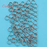 200pcs Stainless Steel Split Jump Rings Metal Keychain Accessories