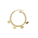 Cuba Chain Name Round Bracelet Stainless Steel Personalized Jewelry