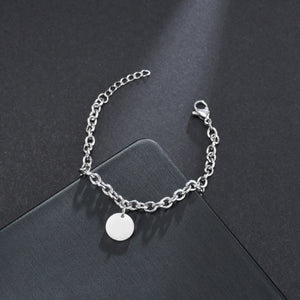 Cuba Chain Name Round Bracelet Stainless Steel Personalized Jewelry
