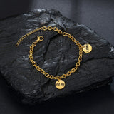Cuba Chain Name Round Bracelet Stainless Steel Personalized Jewelry