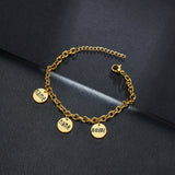 Cuba Chain Name Round Bracelet Stainless Steel Personalized Jewelry