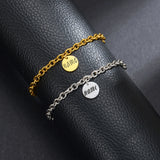 Cuba Chain Name Round Bracelet Stainless Steel Personalized Jewelry