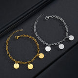 Cuba Chain Name Round Bracelet Stainless Steel Personalized Jewelry