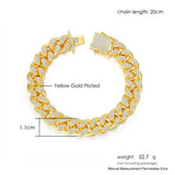 Cuban Chain Bracelet Iced Out Zircon Men Hip Hop Rapper Bangle