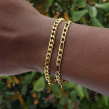 Cuban Chain Bracelet 5mm Stainless Steel Men Women Party