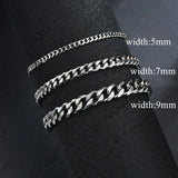 Cuban Chain Bracelet 5mm Stainless Steel Men Women Party