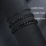 Cuban Chain Bracelet 5mm Stainless Steel Men Women Party
