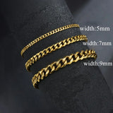 Cuban Chain Bracelet 5mm Stainless Steel Men Women Party