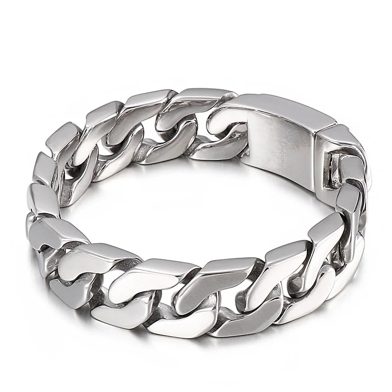 Men's Cuban Chain Bracelet Stainless Steel Never Fade