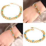Cuban Chain Turquoise Bracelet for Women
