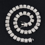 12mm Cuban Chain Sugar Rock Necklace Hip Hop Women's Accessories