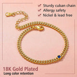Cuban Chain Birthstone Women's Gold-plated Ankle Bracelet