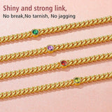 Cuban Chain Birthstone Women's Gold-plated Ankle Bracelet