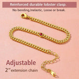 Cuban Chain Birthstone Women's Gold-plated Ankle Bracelet