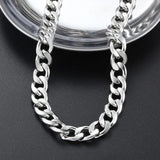 Men Stainless Steel Cuban Link Chain Necklace & Bracelet Set