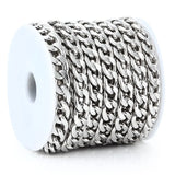 Men Stainless Steel Cuban Link Chain Necklace & Bracelet Set