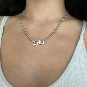 Cuban Chain Name Necklace Pendant Jewelry Personalized Stainless Steel