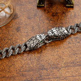 Cuban Chain Snake Bracelet Egyptian Style High Stainless Steel 12.8mm