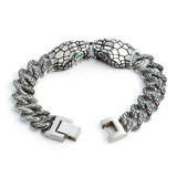 Cuban Chain Snake Bracelet Egyptian Style High Stainless Steel 12.8mm