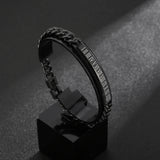 Cuban Jewelry Men's Stainless Numeral Punk Bracelet Chain