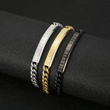 Cuban Jewelry Men's Stainless Numeral Punk Bracelet Chain