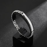 Cuban Jewelry Men's Stainless Numeral Punk Bracelet Chain