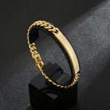 Cuban Jewelry Men's Stainless Numeral Punk Bracelet Chain
