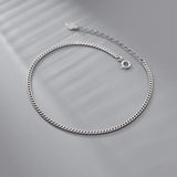 Sterling Silver Cuban Link Anklet for Women