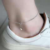 Sterling Silver Cuban Link Anklet for Women