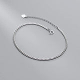 Sterling Silver Cuban Link Anklet for Women