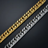 Men's Cuban Link Bracelet Punk Heavy Chain Stainless Steel Bracelet