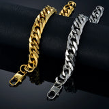 Men's Cuban Link Bracelet Punk Heavy Chain Stainless Steel Bracelet