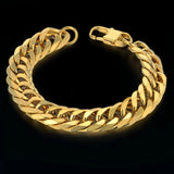 Men's Cuban Link Bracelet Punk Heavy Chain Stainless Steel Bracelet