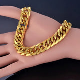 Men's Cuban Link Bracelet Punk Heavy Chain Stainless Steel Bracelet